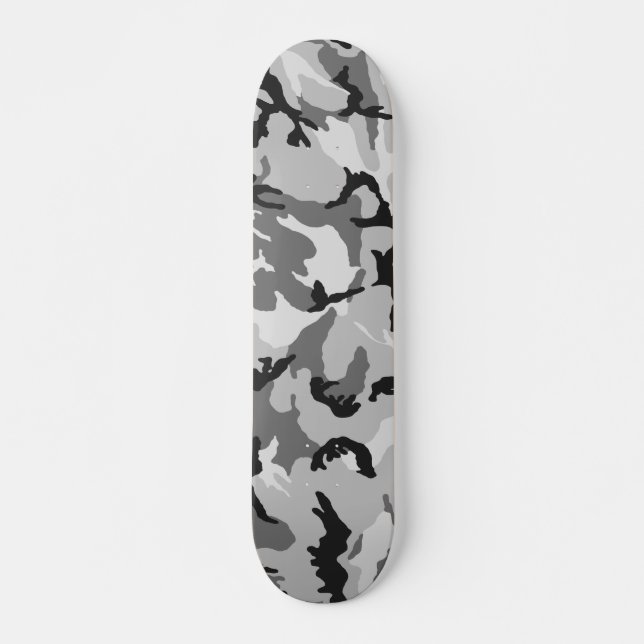 Skate Camuflagem do preto do branco cinzento (Frente)