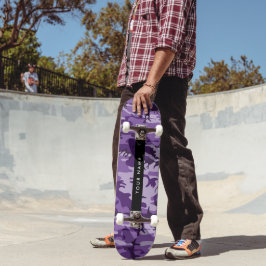 Skate Camuflagem Roxa Personalize seu nome