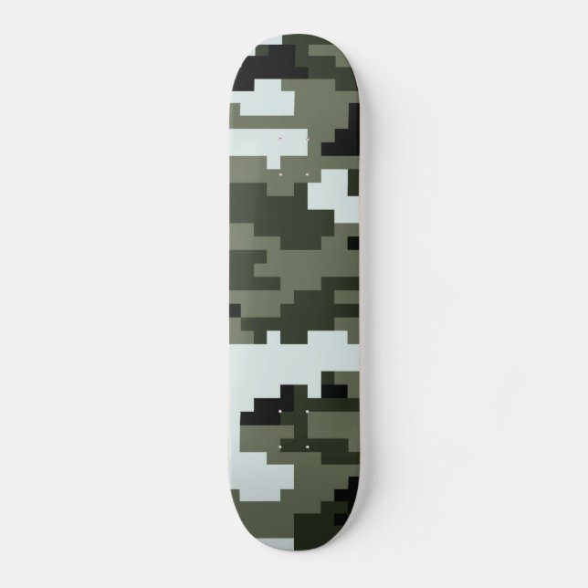 Skate Camuflagem urbana digital de 8 bits/Camo (Frente)