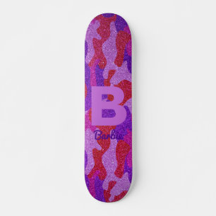 Skate Camuflagem Vermelha-Rosa-Quente-Branca e Luminosa-