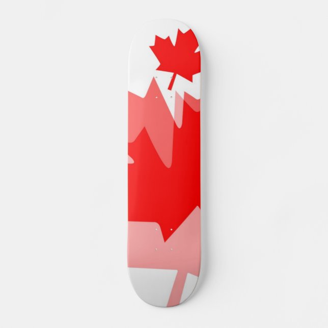 Skate Canadiano vermelho Maple Leaf Layout Estilo CANADÁ (Frente)