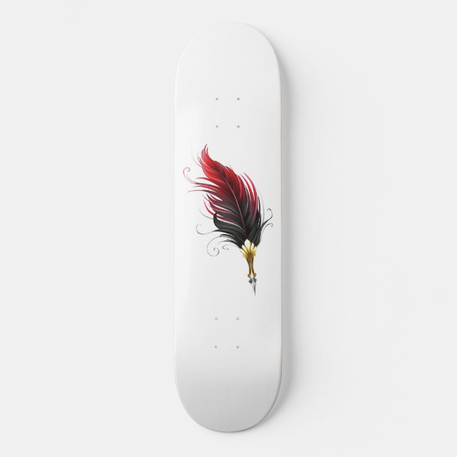Skate Caneta de penas vermelhas com ninho de ouro (Frente)