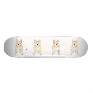 Skate Cão bonito. Buldogue francês de creme pálido