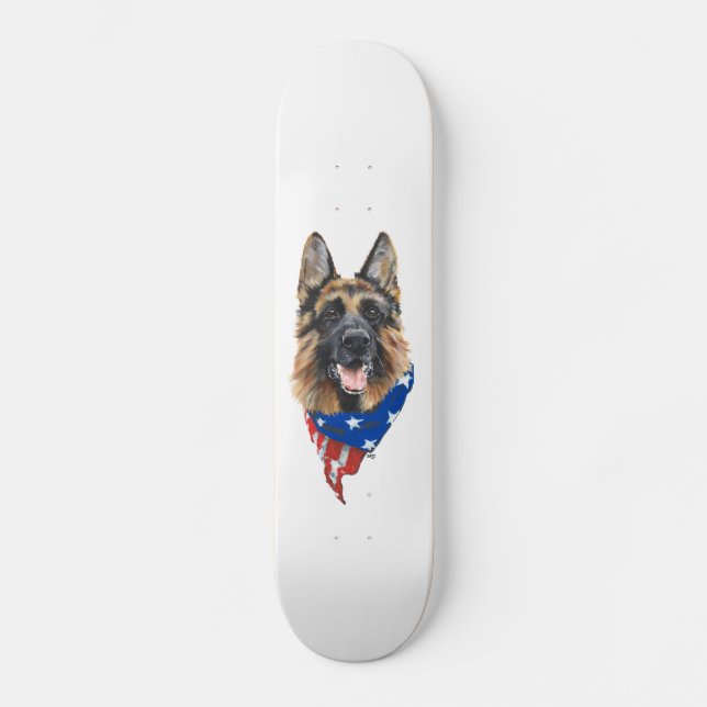 Skate Cão Pastor Alemão Patriótico (Frente)