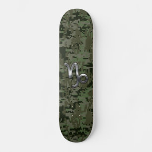 Skate Capricorn Zodiac Símbolo Woodland Camouflage