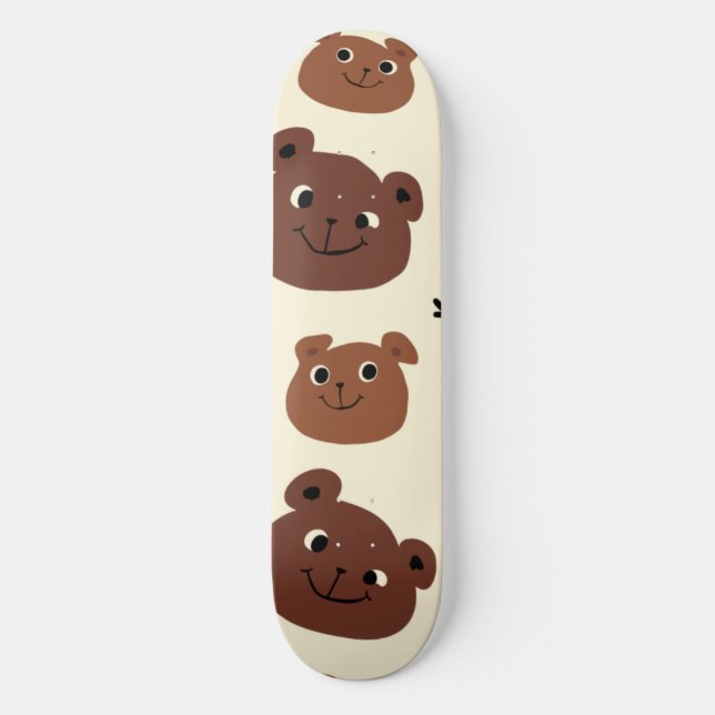 Skate Cara de urso engraçado (Frente)