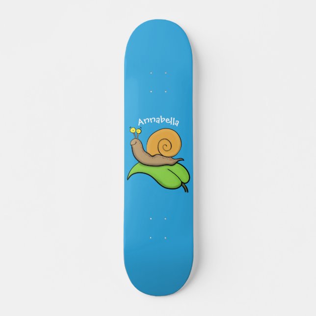Skate Caracol bonito e feliz numa ilustração de desenho  (Frente)