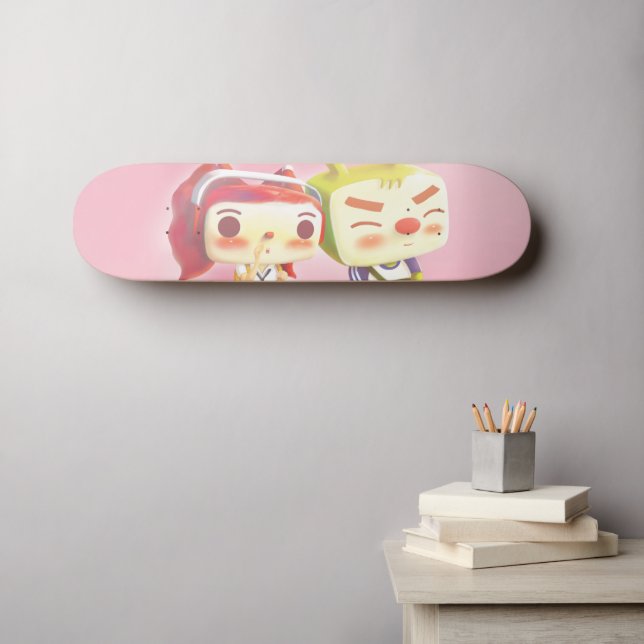 Skate Caracteres Whimsic com Cat (Arte de parede (Horz))