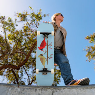 Skate Cardinhos de Natal bonitos e Berries Vermelhos
