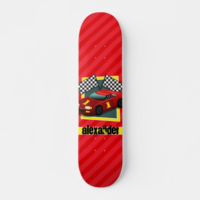 Skate Carro-Corrida Vermelho; Escarlate Red Strips (Frente)