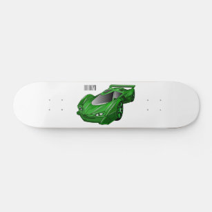 Skate Carro desportivo verde com ilustração aerofoil