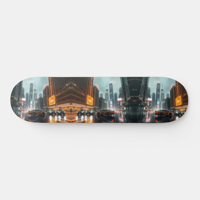 Skate Carros da cidade de arranha-céu Cyberpunk (Horz)