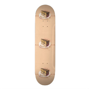 Skate Cartão com o bolo pintado da aguarela