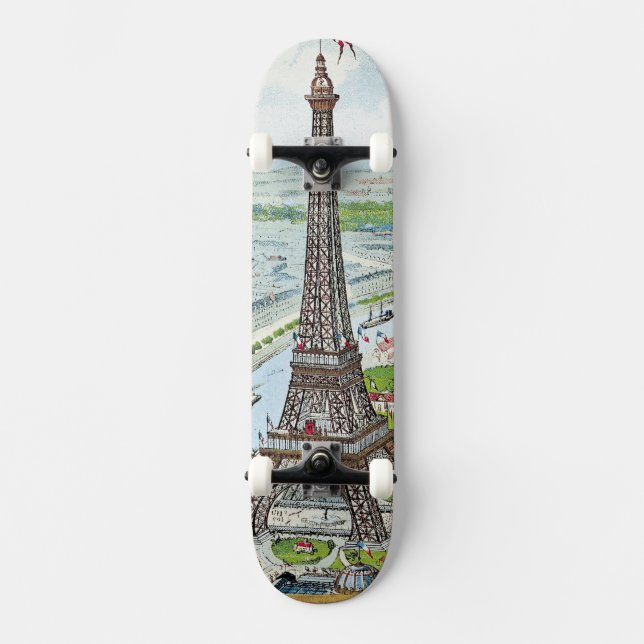 Skate Cartão que descreve a torre Eiffel (Frente)