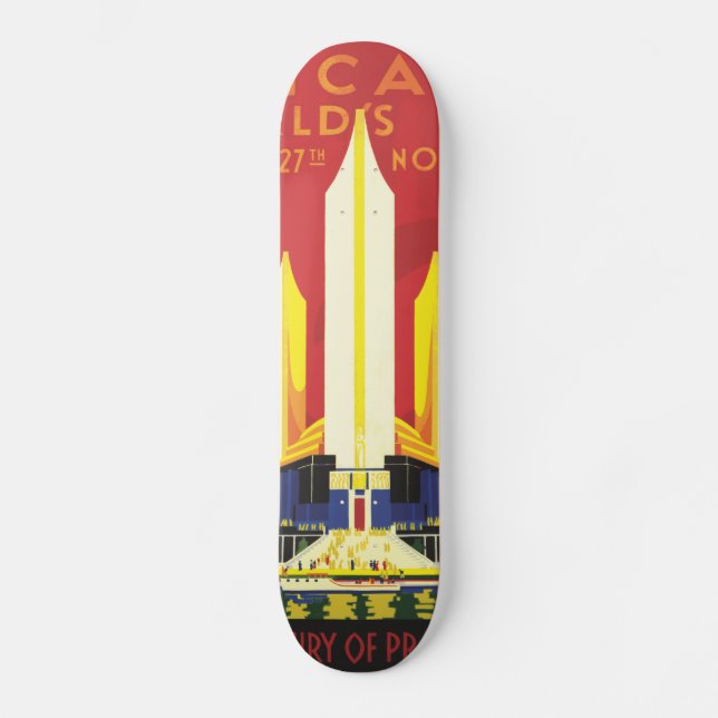 Skate cartaz de viagem com logotipo americano (Frente)