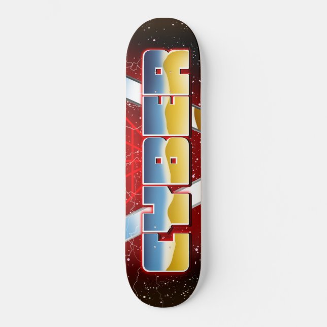 Skate Cartaz dos anos 80 cibernéticos (Frente)