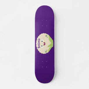 Skate Cartografia de couve-flor-branca e feliz