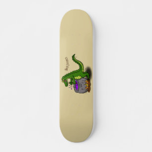 Skate Cartografia engraçada do cozinhar de jacaré verde