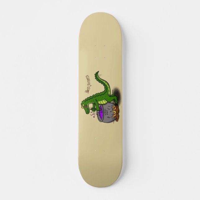 Skate Cartografia engraçada do cozinhar de jacaré verde (Frente)