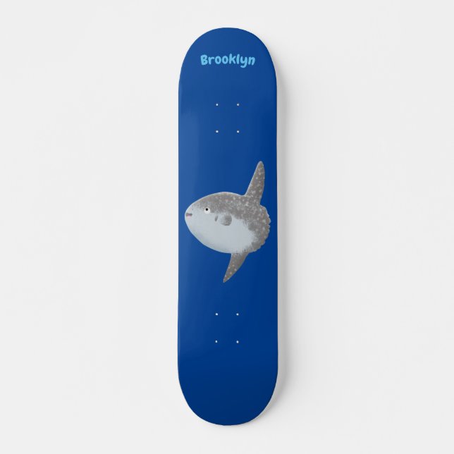 Skate Cartografia fofa mola de peixe-sol oceânico (Frente)