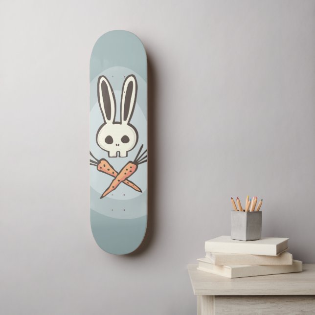 Skate Cartoon Bunny Skull e Crossbones (Arte de parede)