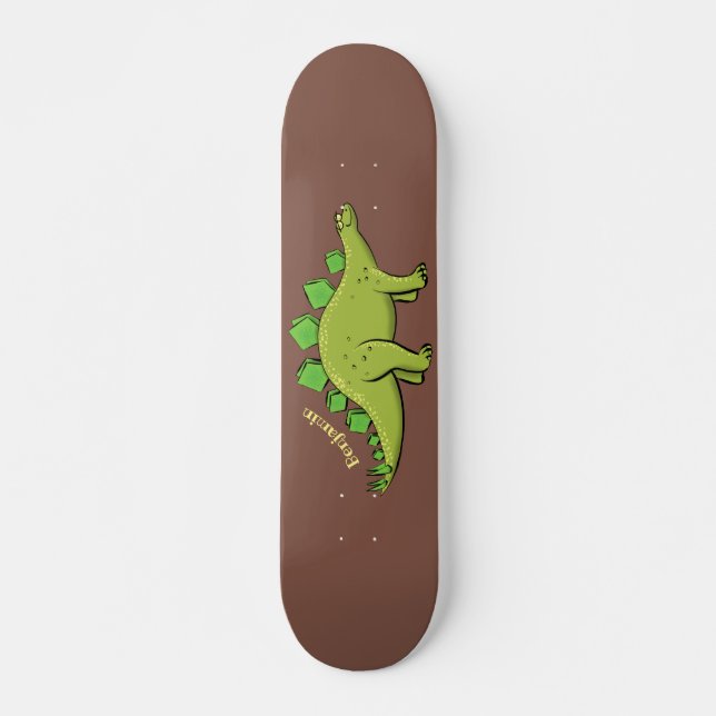 Skate Cartoon de dinossauros de stegossauro engraçado (Frente)