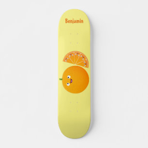 Skate Cartoon de fruta de citros de laranja feliz