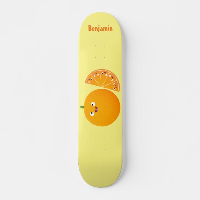 Skate Cartoon de fruta de citros de laranja feliz (Frente)