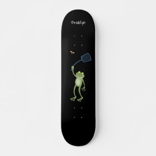Skate Cartoon de mosca verde-sapo engraçado