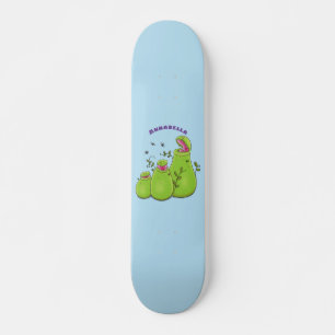 Skate Cartoon de plantas carnívoras verdes e engraçadas