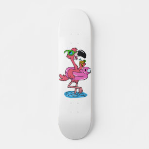 Skate Cartum de Verão Flamingo  escolher cor de fundo