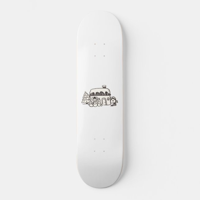 Skate Casa de Natal com boneco de neve (Frente)