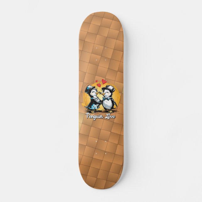 Skate Casal de Pinguins Charmosos (Frente)