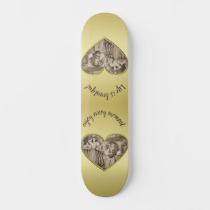 Skate Casal de Romance Antigo, homem e mulher, dourado
