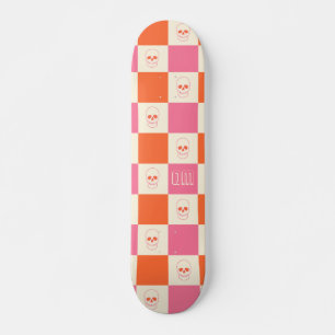 Skate Cascas da Desktop Board em rosa, laranja e creme