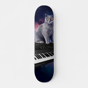Skate Cat on synthesizer in space