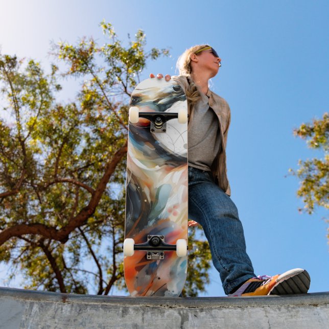 Skate Cavalo a Correr em Aquarela Abstrata (Ao ar livre 1)