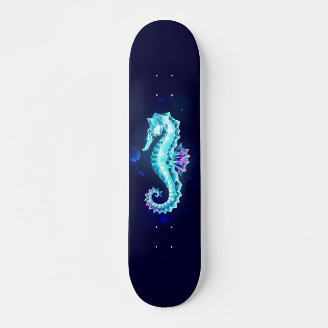 Skate Cavalo de Gelo Cristal em Fundo Azul (Frente)