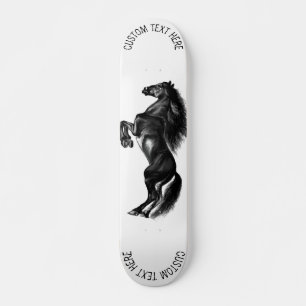 Skate Cavalo Preto - Desenho - Adicione Seu Texto