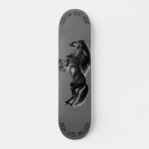 Skate Cavalo Preto - Desenho - Adicione Seu Texto