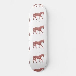 Skate Cavalo Quarto de Milha Americano Aquarela Marrom E