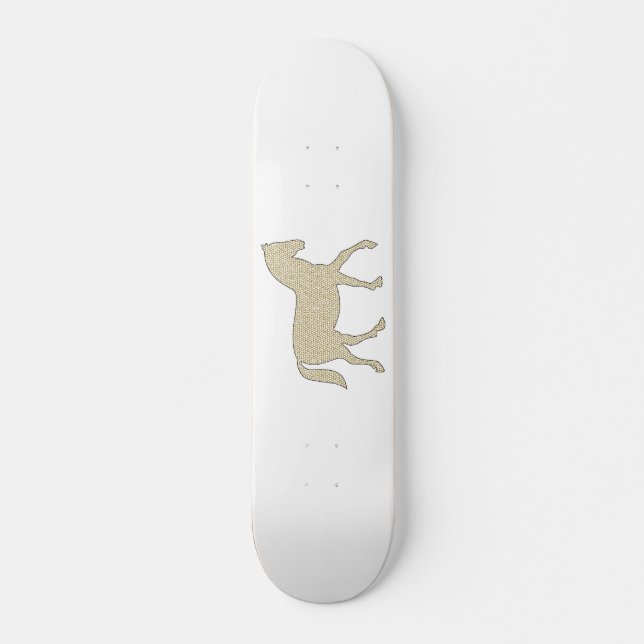Skate Cavalo - teste padrão geométrico - bege e branco (Frente)