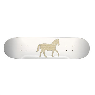 Skate Cavalo - teste padrão geométrico - bege e branco