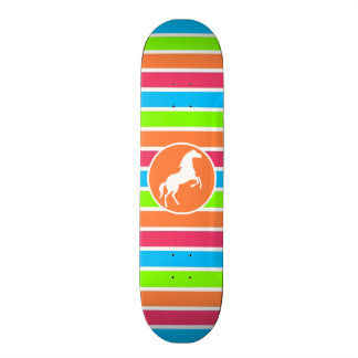 Skate Cavalos; Faixa Verde Azul Rosa Neon Laranja
