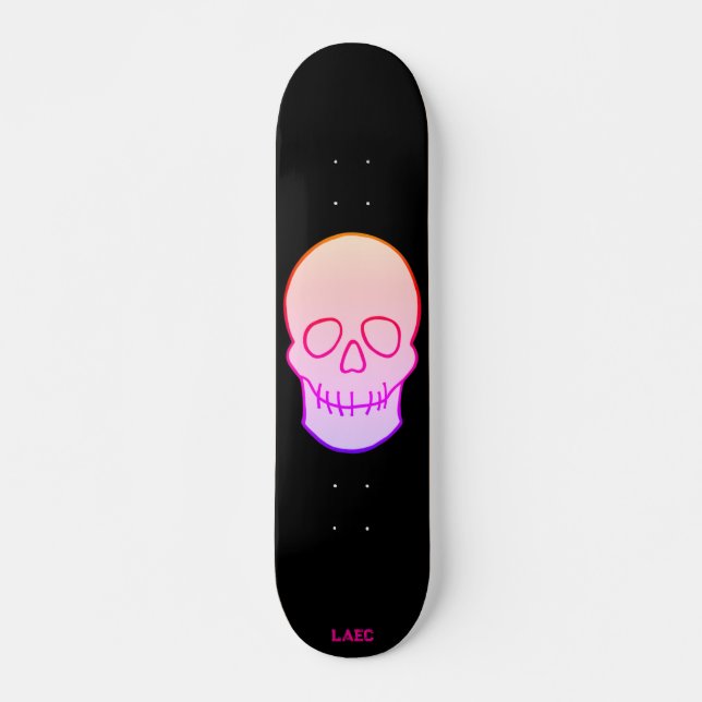 Skate Caveira - brilho neon (Frente)