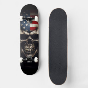 Skate Caveira da Bandeira Americana