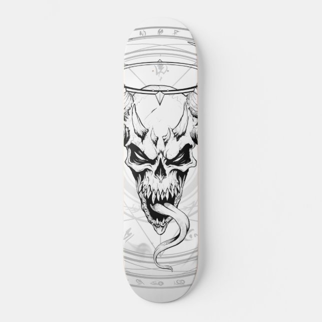 Skate Caveira Devina da Morte (Branco) (Frente)