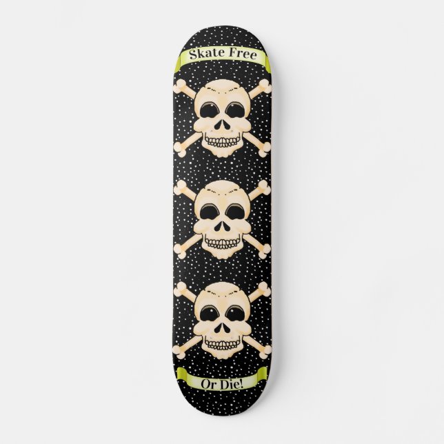 Skate Caveira e Crossbones (Frente)