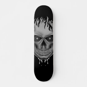 Skate Caveira Flame - Prateado