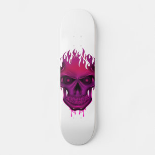 Skate Caveira Flame - Rosa Quente